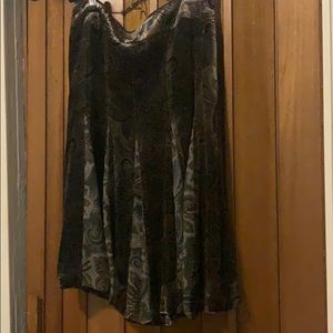 Ann Taylor Loft Petite P12 Velvet Skirt Blue Brown